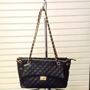Alfa Bags Black Quilted  Shoulder Bag-#0034